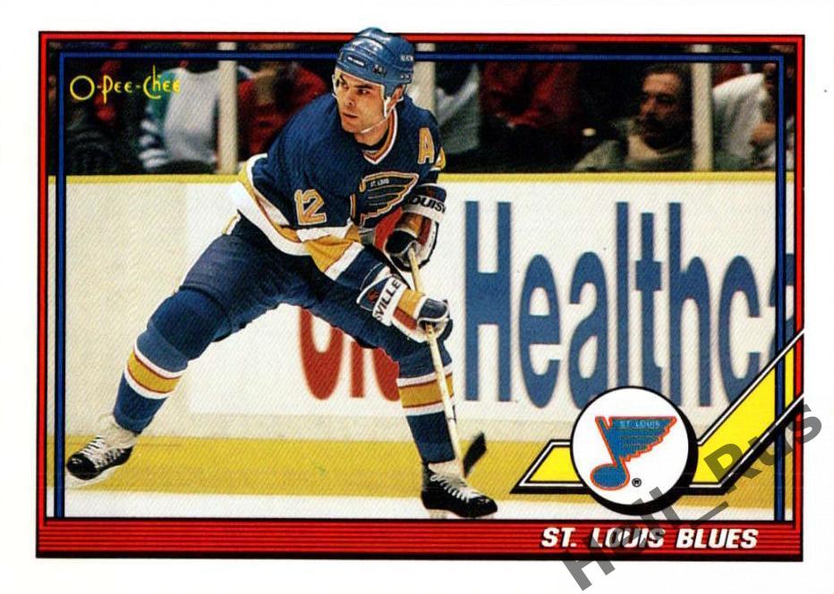 Хоккей. Карточка St. Louis Blues/Сент-Луис Блюз НХЛ/NHL 1991-92 O-Pee-Chee