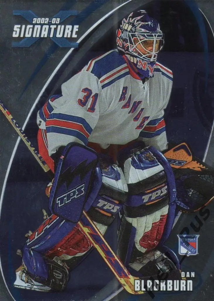 Хоккей. Карточка Dan Blackburn/Дэн Блэкберн New York Rangers / Рейнджерс НХЛ/NHL