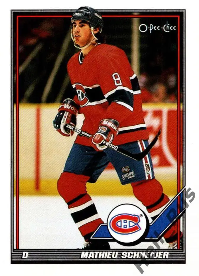 Хоккей; Карточка Mathieu Schneider/Мэтью Шнайдер (Montreal Canadiens) НХЛ/NHL