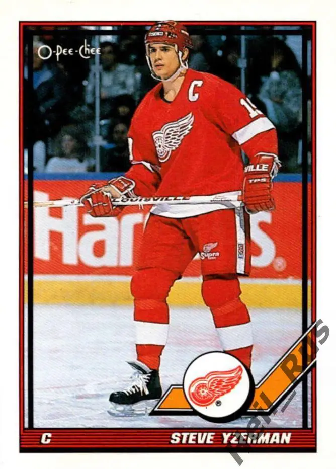 Хоккей. Карточка Steve Yzerman/Стив Айзерман Detroit Red Wings / Детройт НХЛ/NHL
