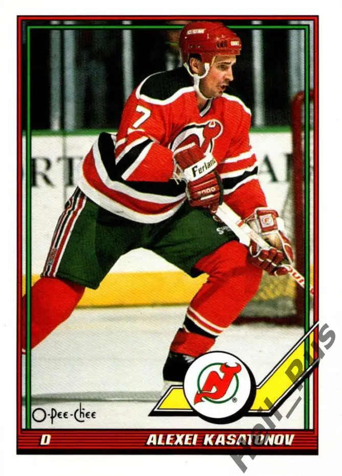 Хоккей; Карточка Алексей Касатонов (New Jersey Devils, ЦСКА Москва, СКА) НХЛ/NHL