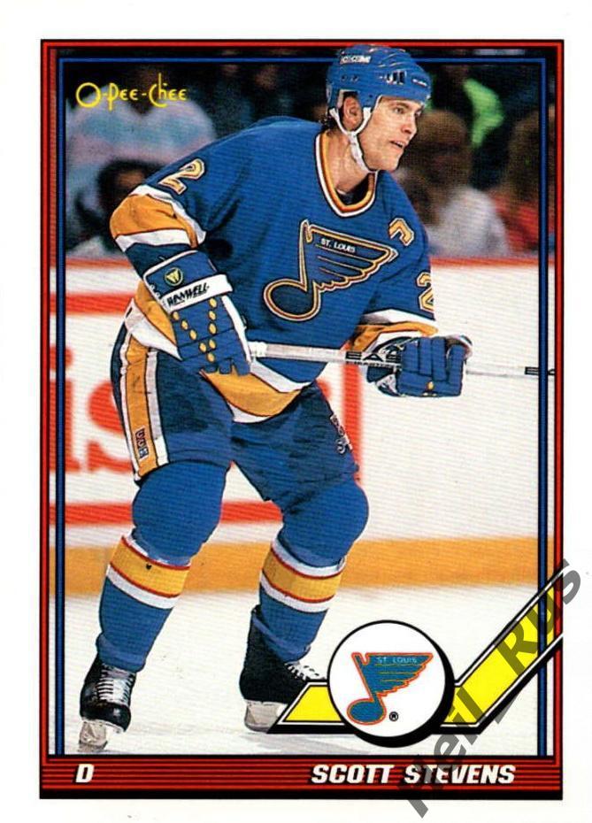 Хоккей; Карточка Scott Stevens/Скотт Стивенс (St. Louis Blues/Сент-Луис) НХЛ/NHL