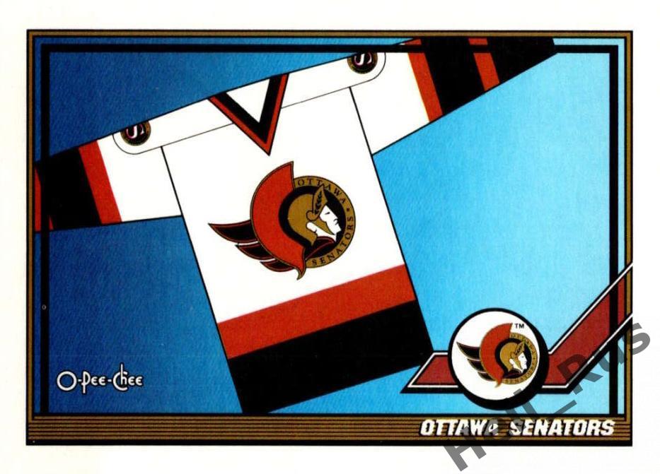 Хоккей. Карточка Ottawa Senators/Оттава Сенаторз НХЛ/NHL 1991-92 O-Pee-Chee