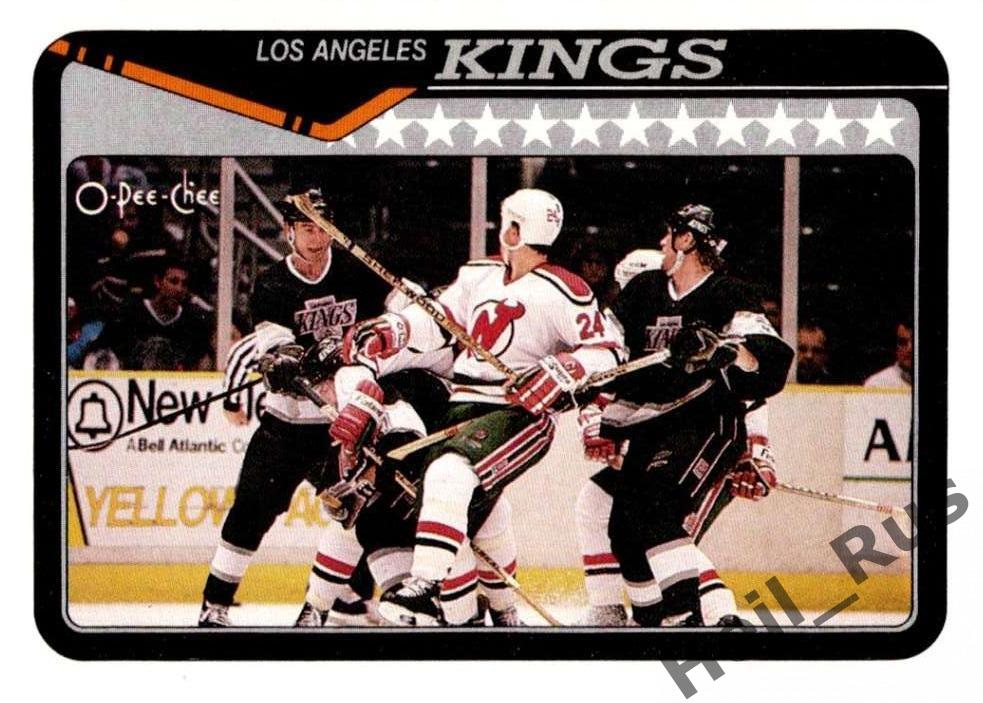 Хоккей. Карточка Los Angeles Kings/Лос-Анджелес Кингз НХЛ/NHL 1990-91 O-Pee-Chee