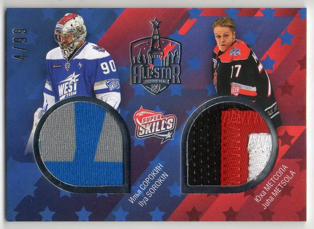 Карточка Илья Сорокин / Юха Метсола (ЦСКА Москва/Амур Хабаровск) Матч Звезд КХЛ
