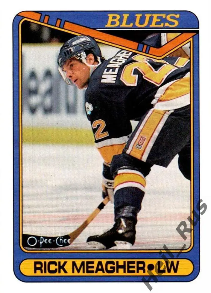 Хоккей; Карточка Rick Meagher/Рик Мигер (St. Louis Blues/Сент-Луис Блюз) НХЛ/NHL