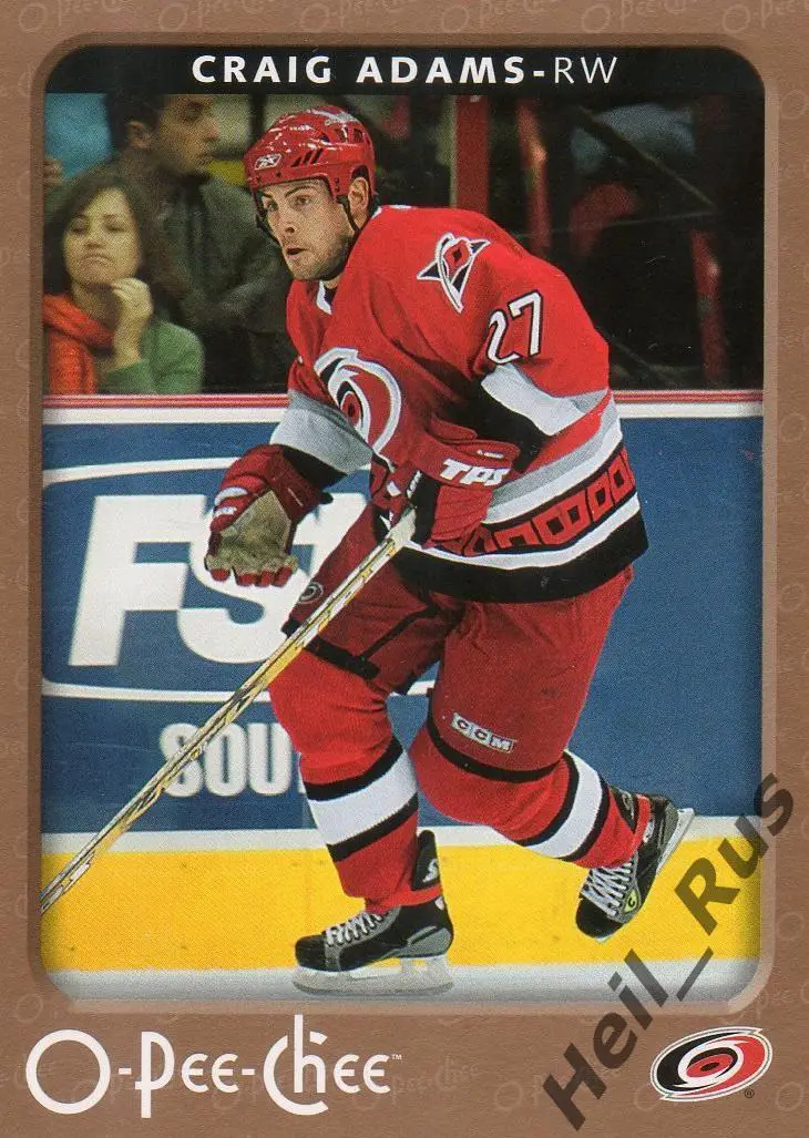 Хоккей. Карточка Craig Adams/Крэйг Адамс (Carolina Hurricanes/Каролина) НХЛ/NHL