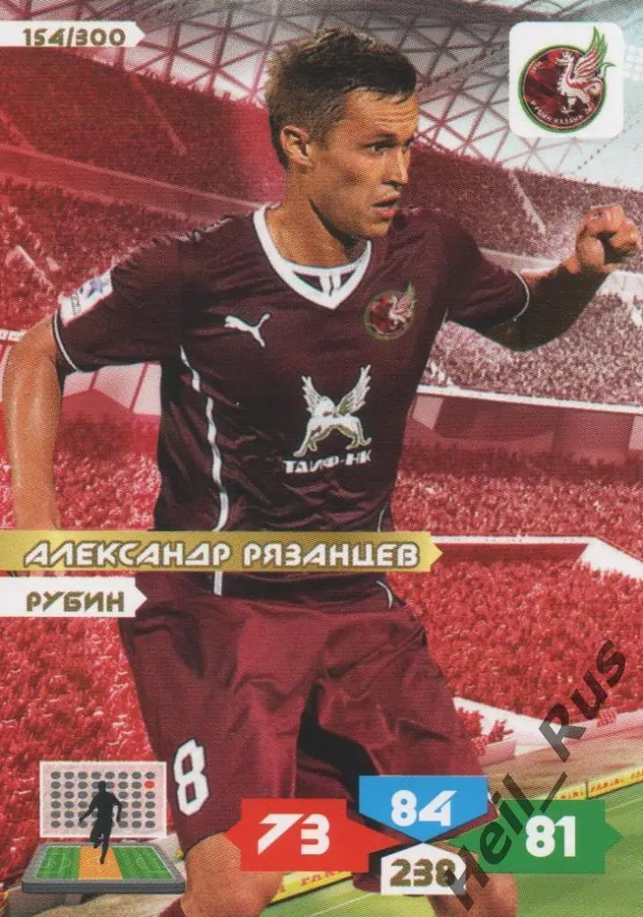 Футбол. Карточка Александр Рязанцев (Рубин Казань, Зенит, Торпедо) Panini РФПЛ