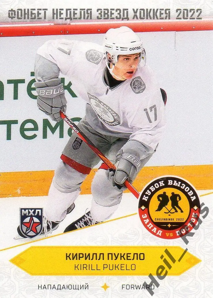 Карточка Кирилл Пукело Академия Михайлова Тульская область Кубок Вызова МХЛ 2022
