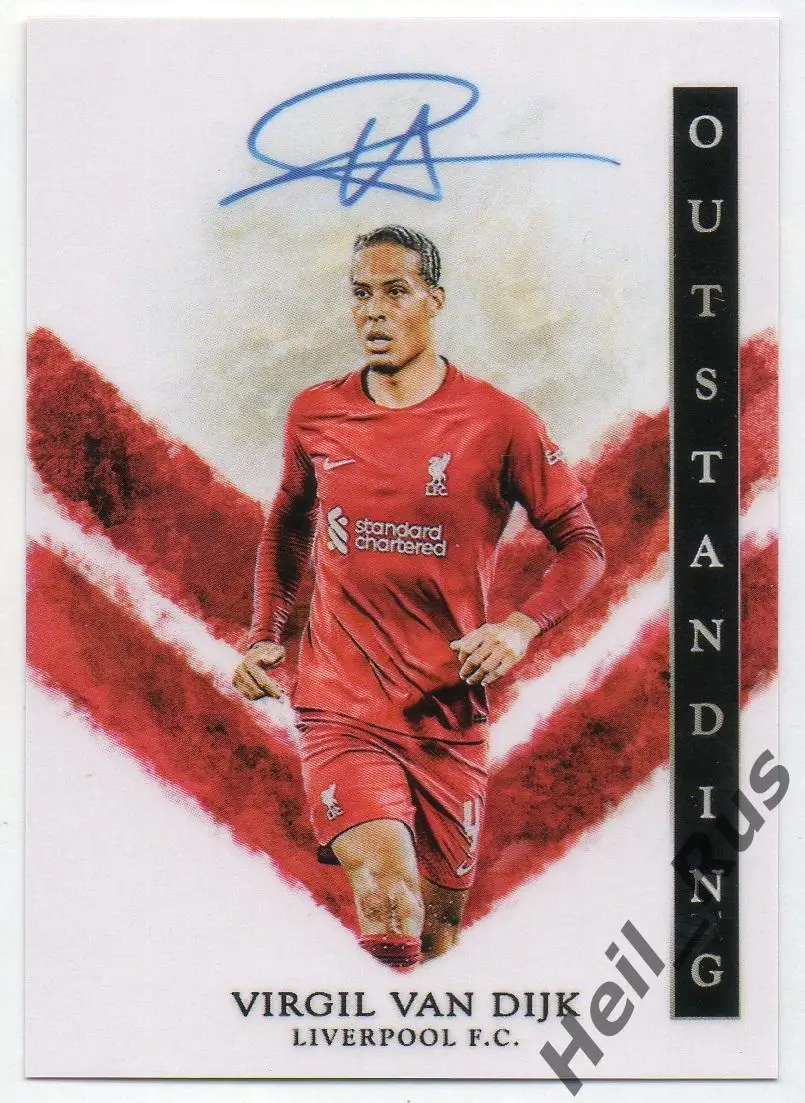 Футбол. Карточка с напечатанным автографом Вирджил ван Дейк (Ливерпуль)