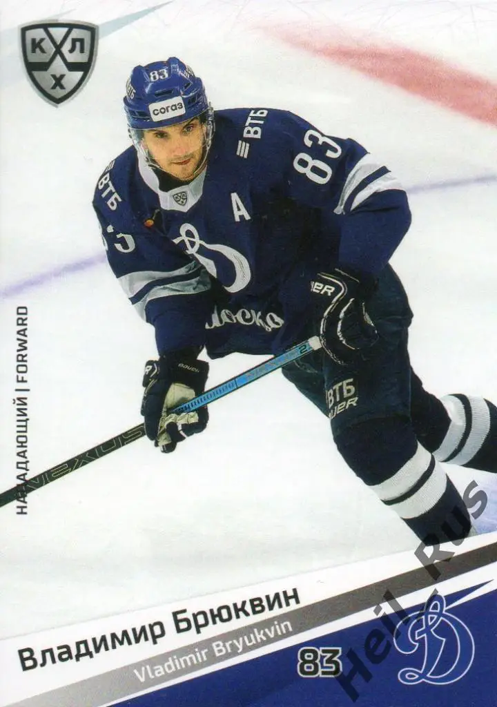 Хоккей. Карточка Владимир Брюквин (Динамо Москва) КХЛ/KHL сезон 2020/21 SeReal