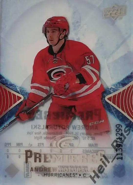 Хоккей. Карточка Andrew Poturalski/Эндрю Потуральски Carolina Hurricanes НХЛ/NHL