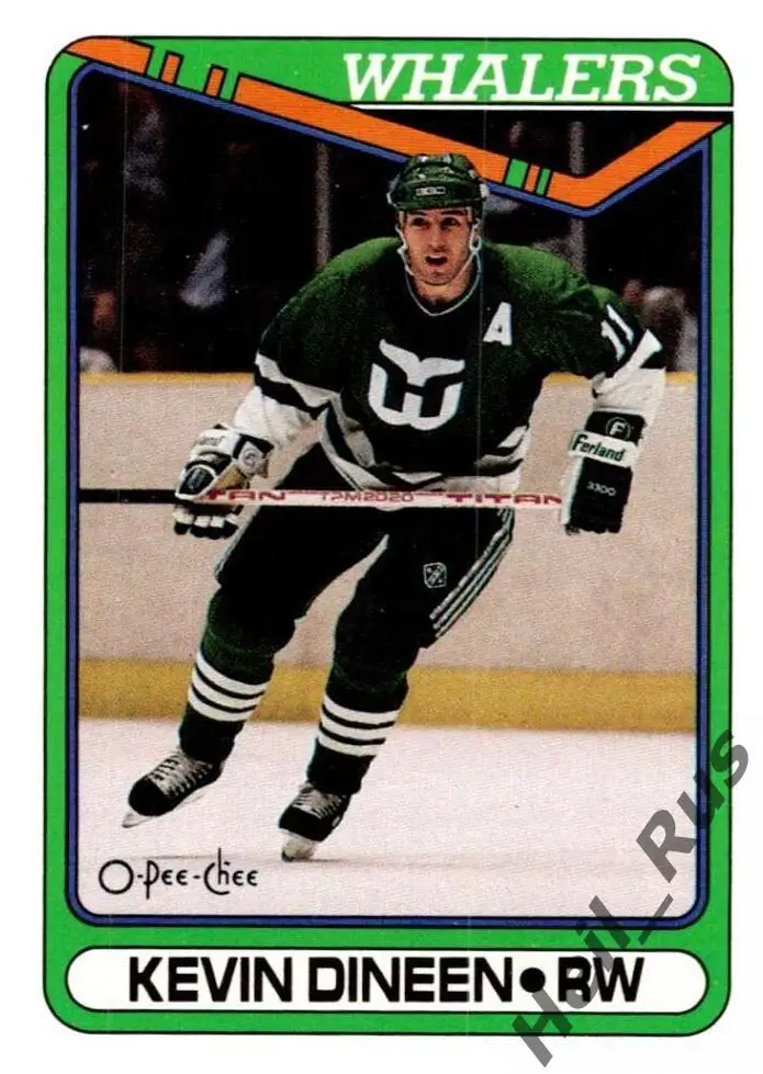 Хоккей. Карточка Kevin Dineen/Кевин Дайнин (Hartford Whalers/Хартфорд) НХЛ/NHL
