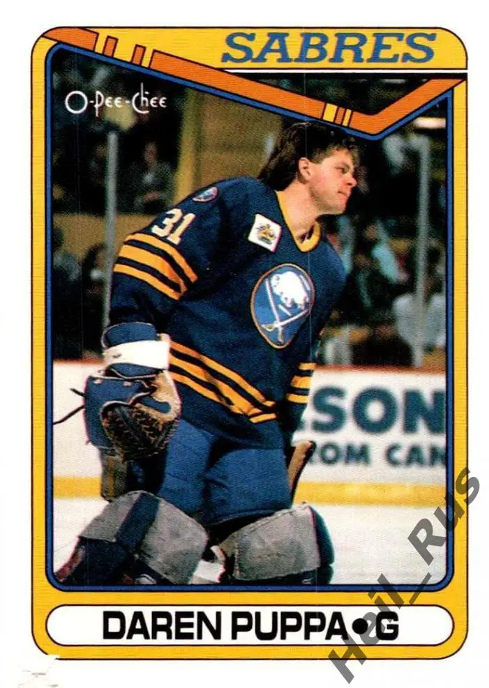 Хоккей. Карточка Daren Puppa/Дарен Пуппа Buffalo Sabres/Баффало Сейбрз НХЛ/NHL