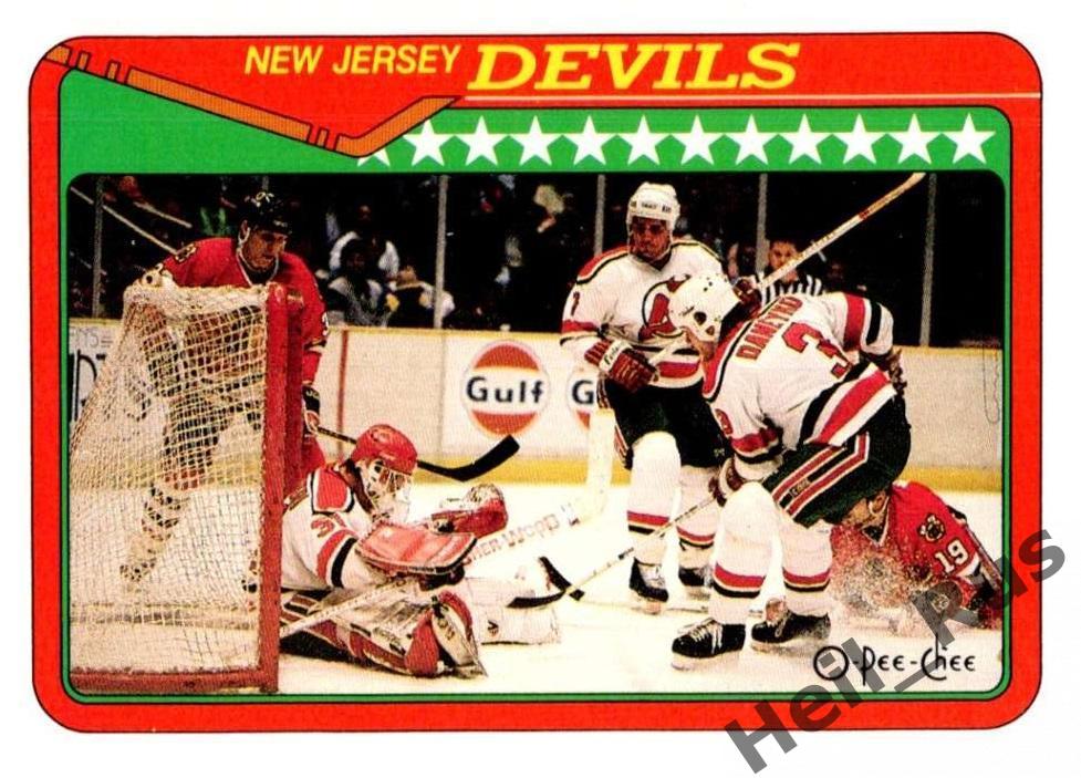 Хоккей. Карточка New Jersey Devils/Нью-Джерси Девилз НХЛ/NHL 1990-91 O-Pee-Chee