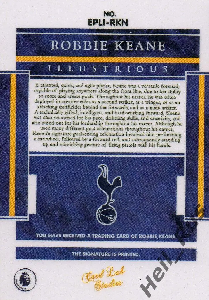 Футбол Карточка с напечатанным автографом R. Keane/Робби Кин (Тоттенхэм Хотспур) 1