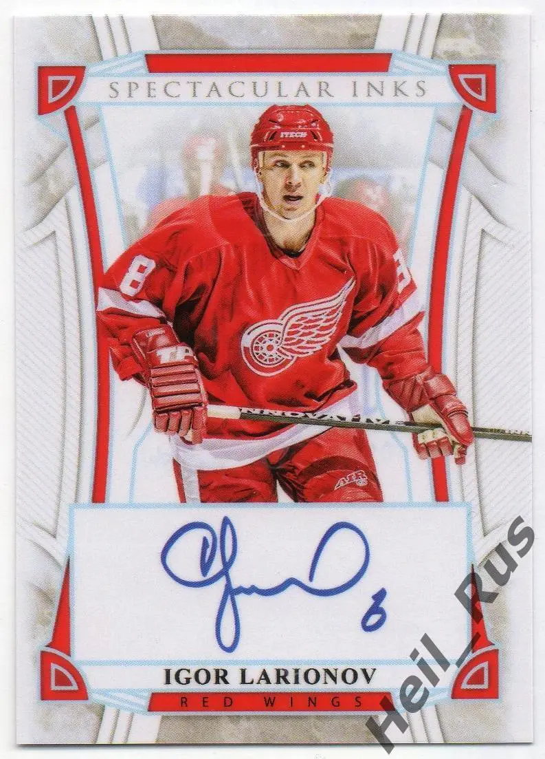 Хоккей. Карточка с напечатанным автографом Игорь Ларионов (Detroit Red Wings)