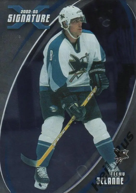 Хоккей. Карточка Teemu Selanne/Теему Селянне (San Jose Sharks/Сан-Хосе) НХЛ/NHL