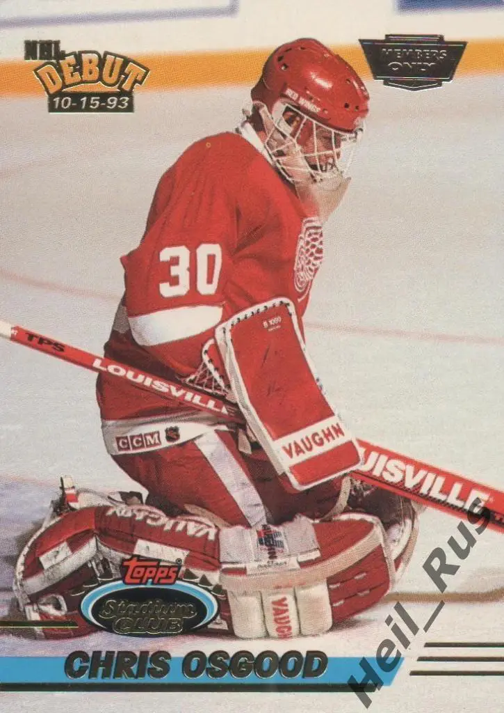 Хоккей. Карточка Chris Osgood/Крис Осгуд (Detroit Red Wings / Детройт) НХЛ/NHL