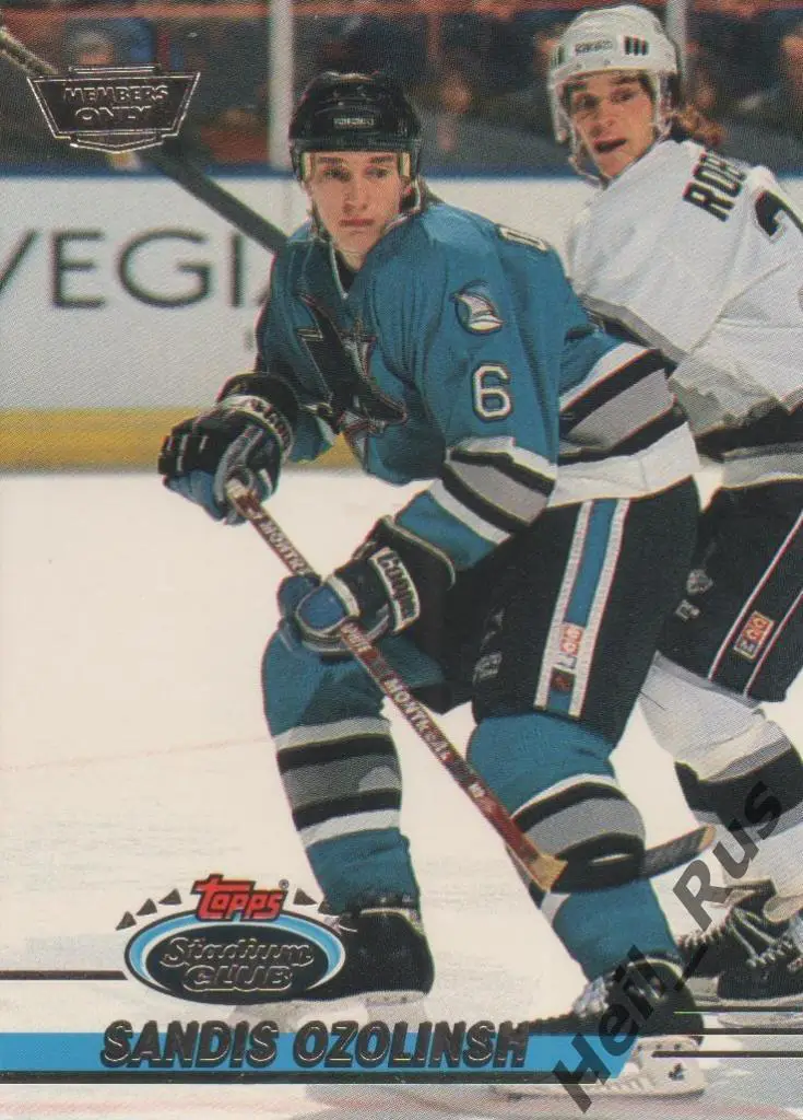 Хоккей. Карточка Сандис Озолиньш San Jose Sharks, Динамо Рига/Атлант НХЛ/NHL/КХЛ