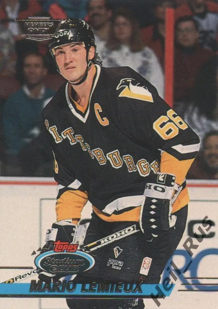 Хоккей; Карточка Mario Lemieux/Марио Лемье Pittsburgh Penguins/Питтсбург NHL/НХЛ