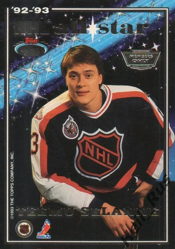 Хоккей. Карточка Майк Гартнер/Теему Селянне 1992-93 All-Star/Матч Звезд NHL/НХЛ