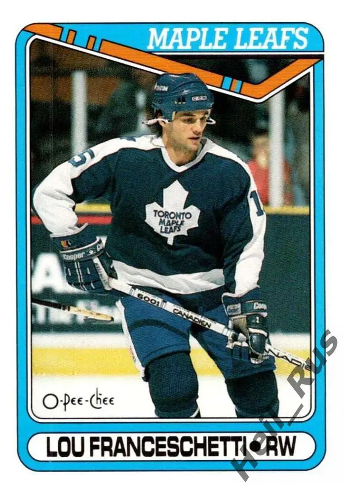 Хоккей. Карточка Lou Franceschetti/Лу Франческетти (Toronto Maple Leafs) НХЛ/NHL