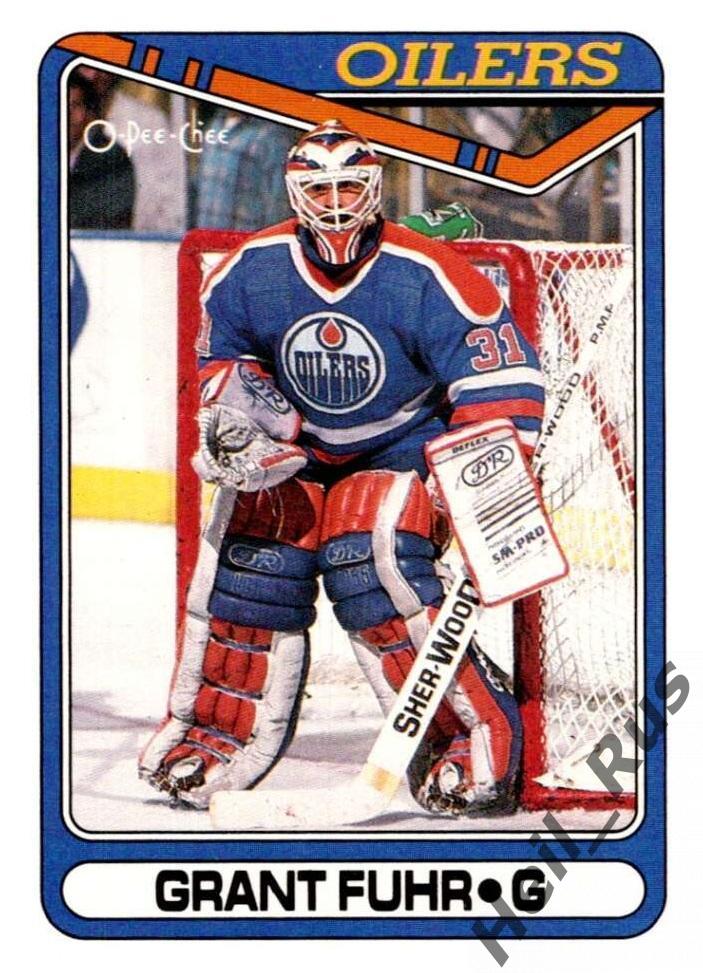 Хоккей; Карточка Grant Fuhr/Грант Фюр (Edmonton Oilers/Эдмонтон Ойлерз), НХЛ/NHL