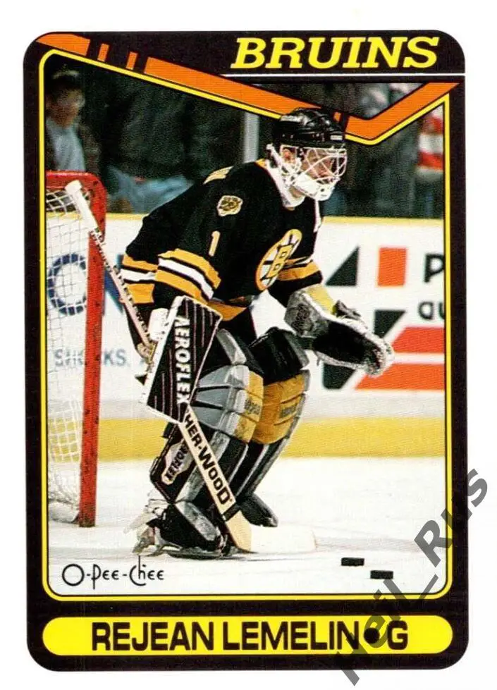 Хоккей Карточка Rejean Lemelin/Режан Лемелин Boston Bruins/Бостон Брюинз НХЛ/NHL