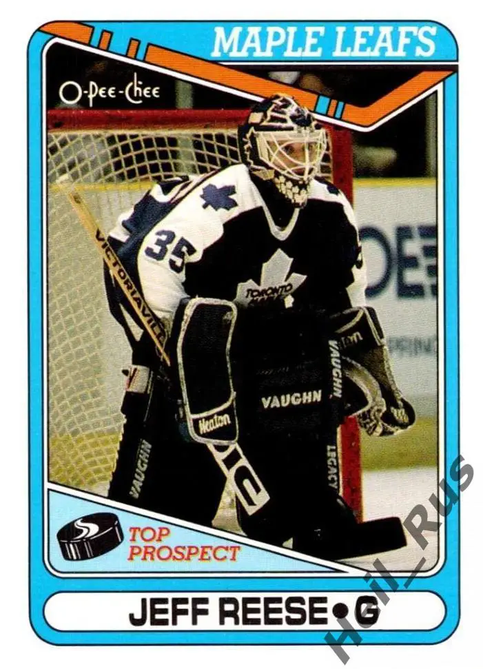 Хоккей. Карточка Jeff Reese / Джефф Риз (Toronto Maple Leafs / Торонто) НХЛ/NHL