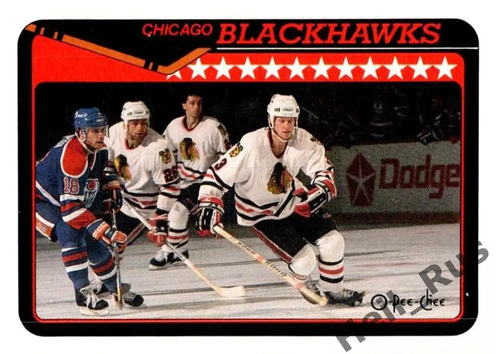 Хоккей. Карточка Chicago Blackhawks/Чикаго Блэкхокс НХЛ/NHL 1990-91 O-Pee-Chee
