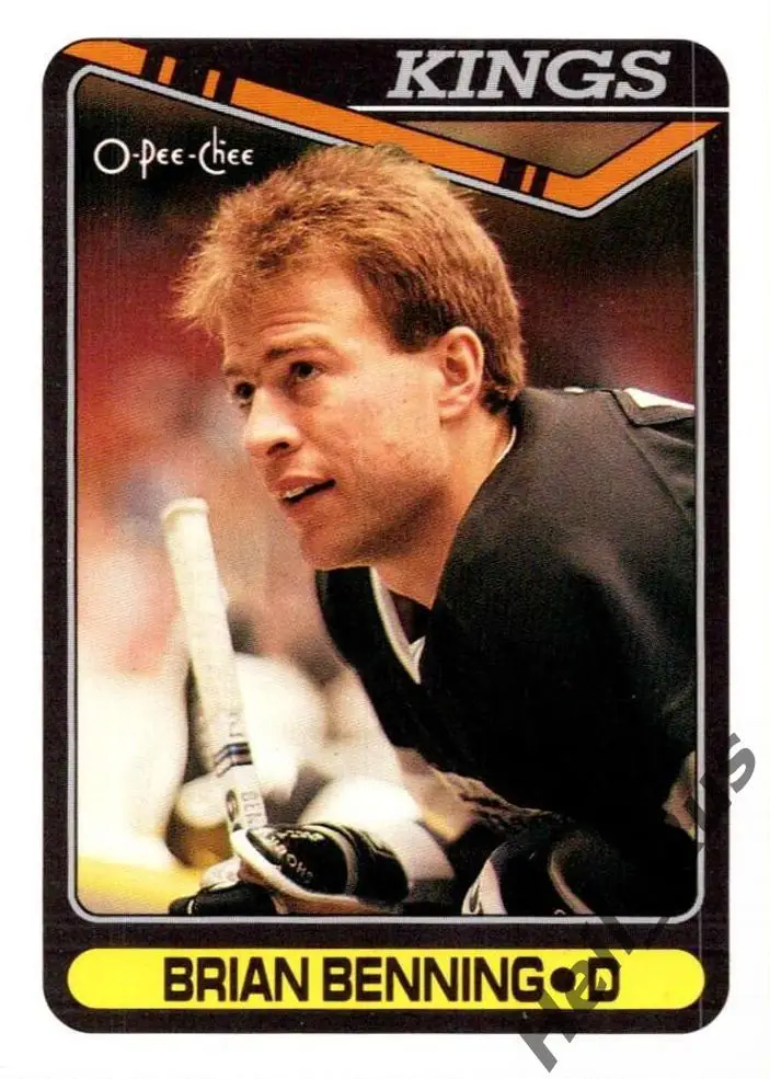 Хоккей; Карточка Brian Benning/Брайан Беннинг (Los Angeles Kings/Кингз) НХЛ/NHL