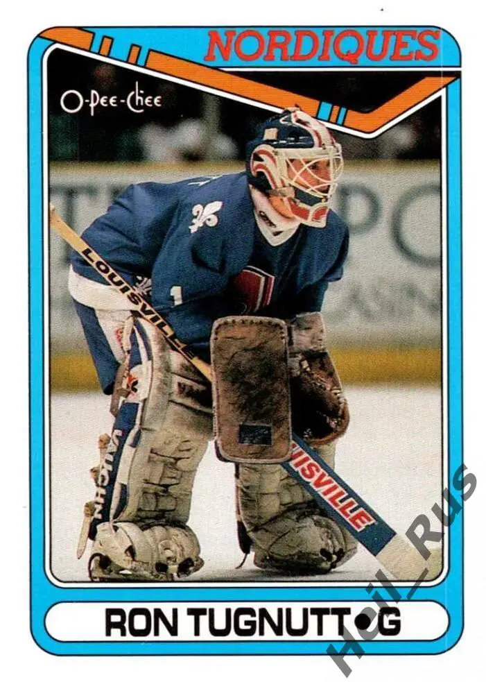 Хоккей Карточка Ron Tugnutt/Рон Тагнатт Quebec Nordiques/Квебек Нордикс НХЛ/NHL