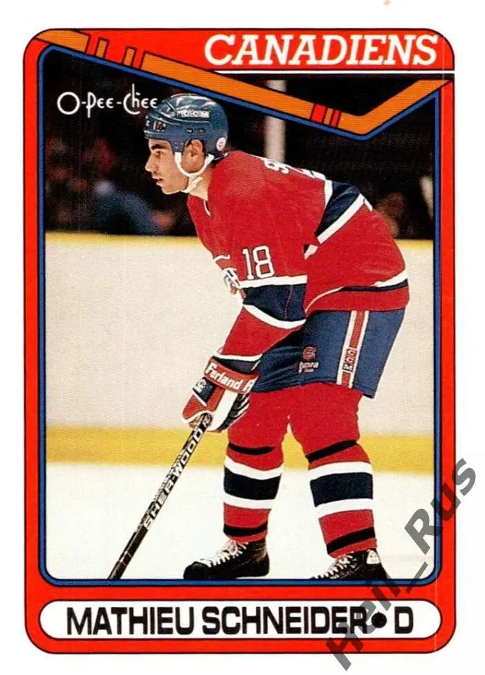 Хоккей; Карточка Mathieu Schneider/Мэтью Шнайдер (Montreal Canadiens) НХЛ/NHL