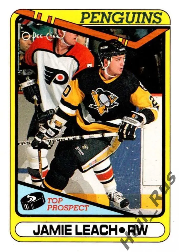 Хоккей; Карточка Jamie Leach/Джейми Лич (Pittsburgh Penguins/Питтсбург) НХЛ/NHL