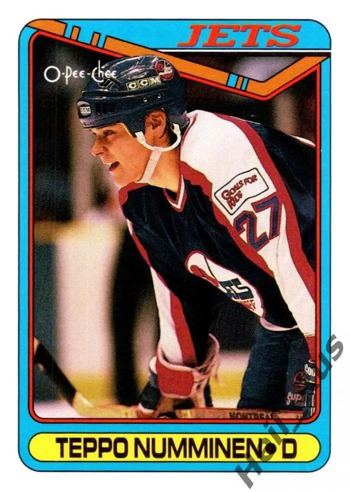 Хоккей Карточка Teppo Numminen/Теппо Нумминен (Winnipeg Jets/Виннипег) НХЛ/NHL