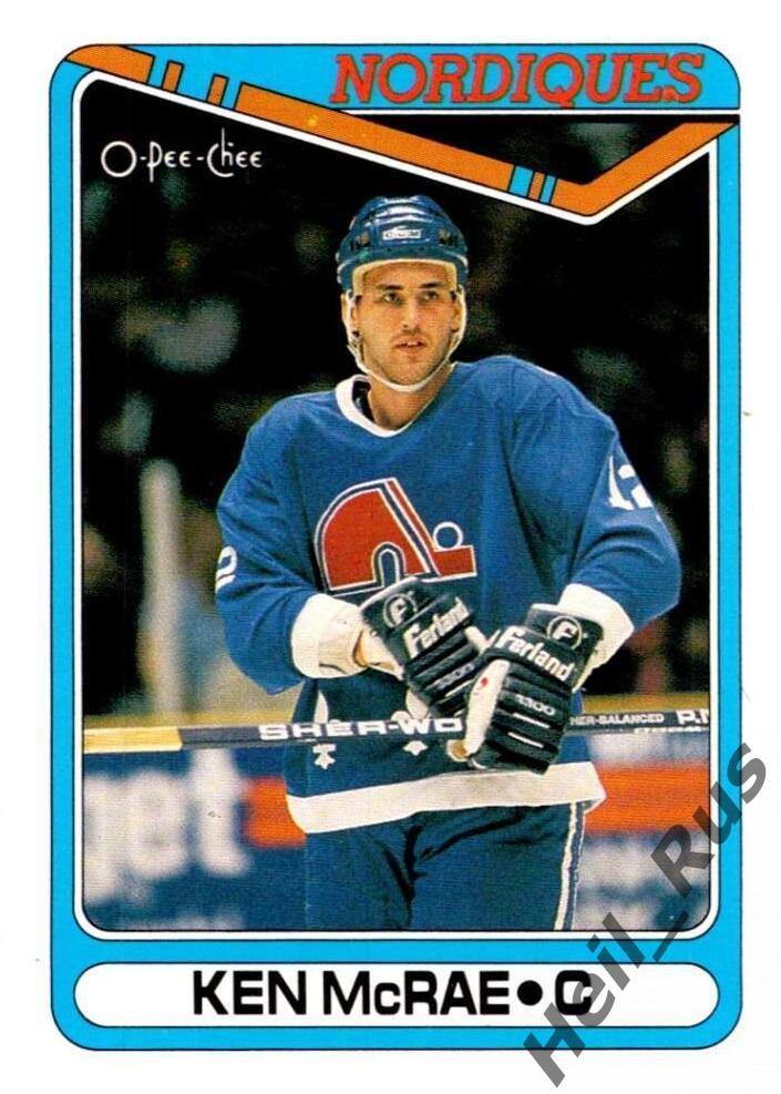 Хоккей. Карточка Ken McRae/Кен Макрей (Quebec Nordiques/Квебек Нордикс) НХЛ/NHL