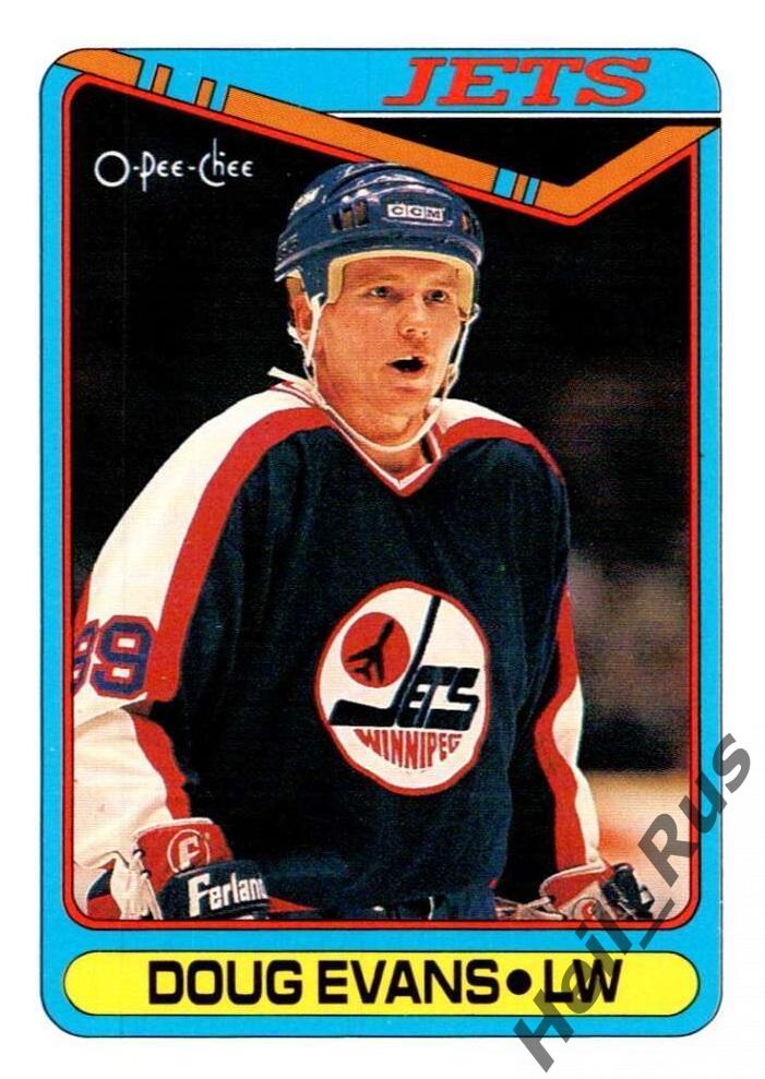 Хоккей. Карточка Doug Evans/Дуг Эванс (Winnipeg Jets / Виннипег Джетс) НХЛ/NHL