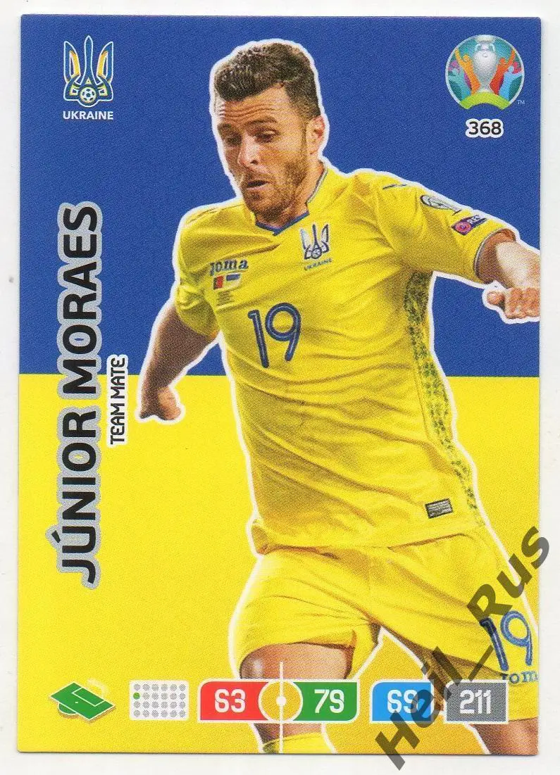 Футбол Карточка Жуниор Мораес Украина, Динамо Киев, Шахтер Донецк Euro/Евро 2020