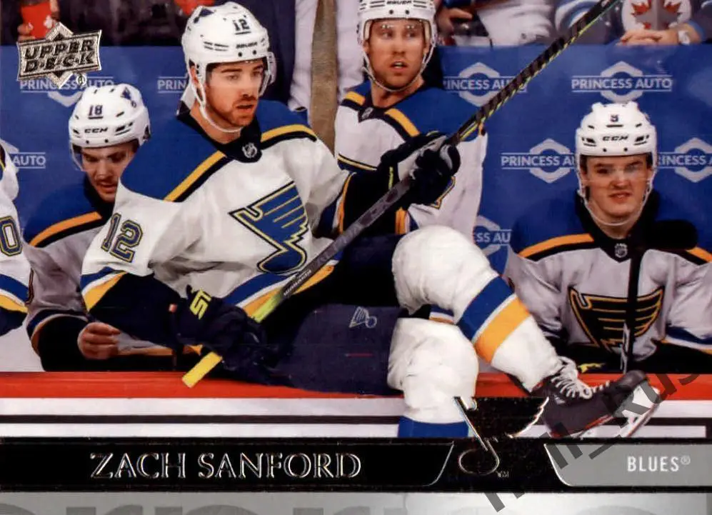 Хоккей. Карточка Zach Sanford/Зак Сэнфорд St. Louis Blues/Сент-Луис Блюз НХЛ/NHL