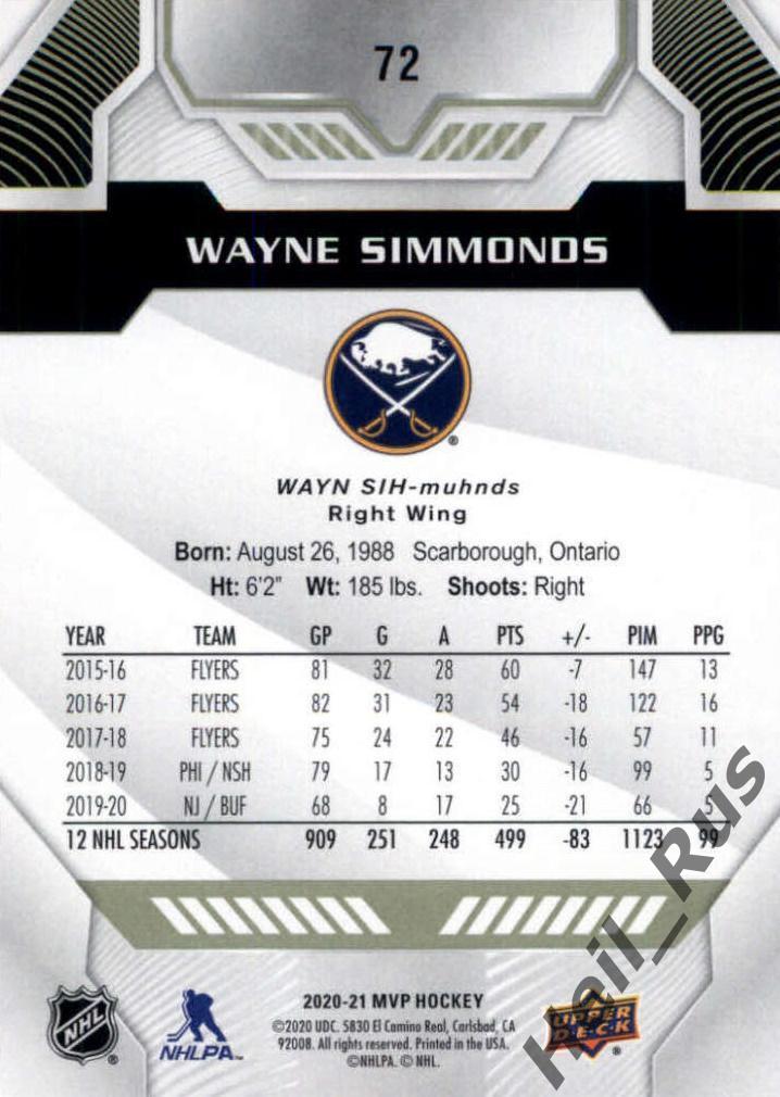 Хоккей. Карточка Wayne Simmonds/Уэйн Симмондс (Buffalo Sabres/Баффало) НХЛ/NHL 1