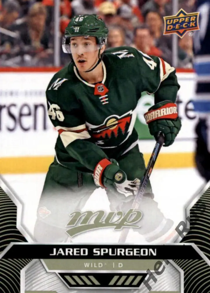 Хоккей; Карточка Jared Spurgeon/Джаред Сперджен Minnesota Wild/Миннесота НХЛ/NHL