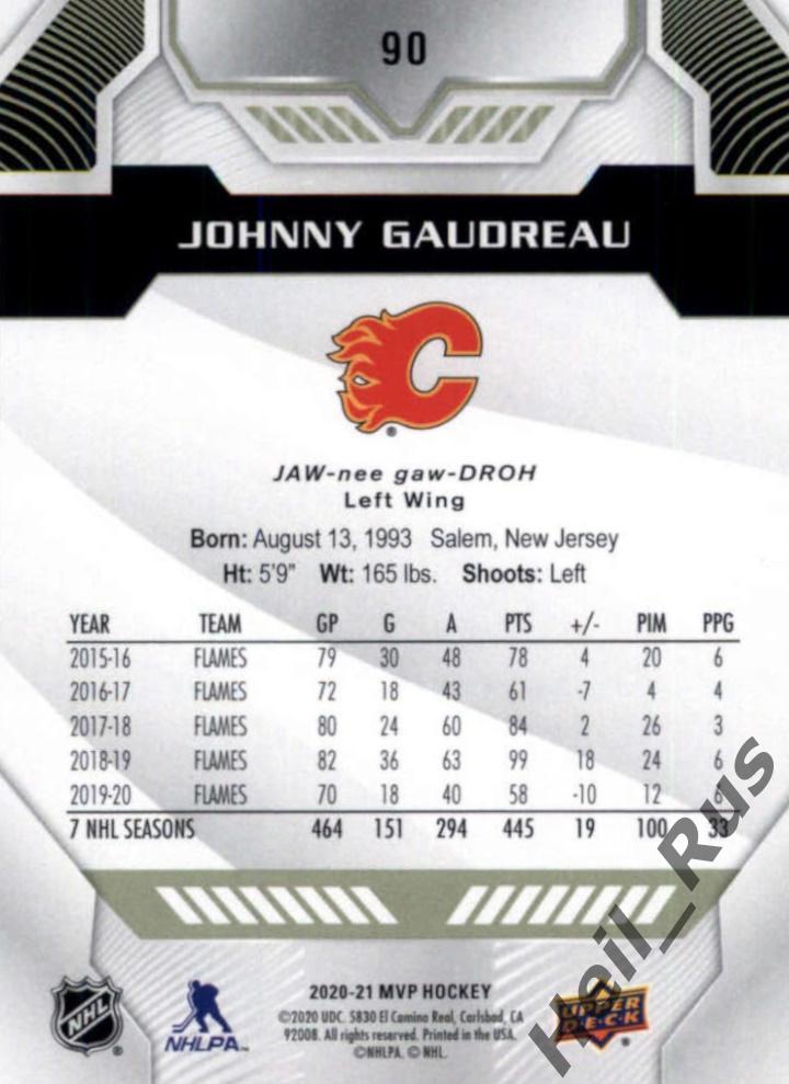 Хоккей. Карточка Johnny Gaudreau / Джонни Годро (Calgary Flames/Калгари) НХЛ/NHL 1