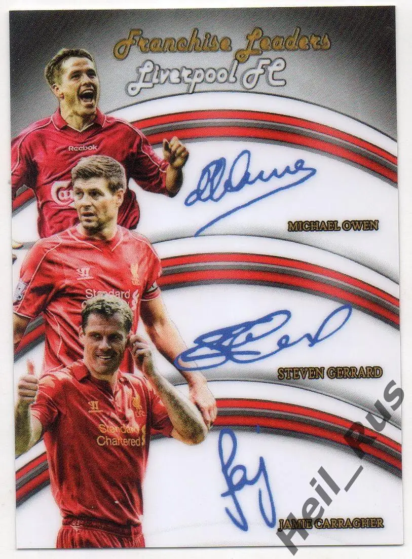 Футбол Карточка Liverpool Ливерпуль Майкл Оуэн Стивен Джеррард