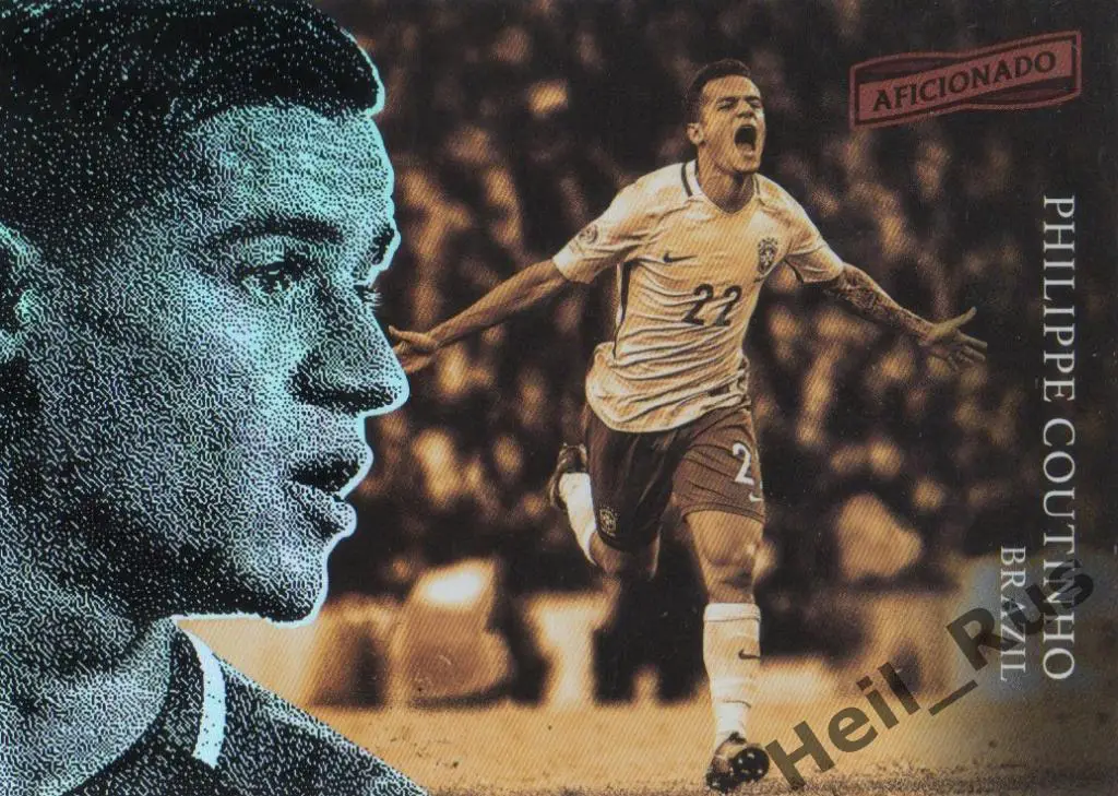 Футбол Карточка Филипе Коутиньо (Бразилия, Ливерпуль, Барселона, Бавария, Интер)