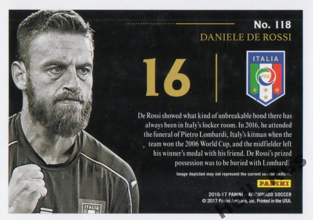 Футбол. Карточка Daniele De Rossi/Даниеле Де Росси (Италия, Рома) Panini 2016-17 1