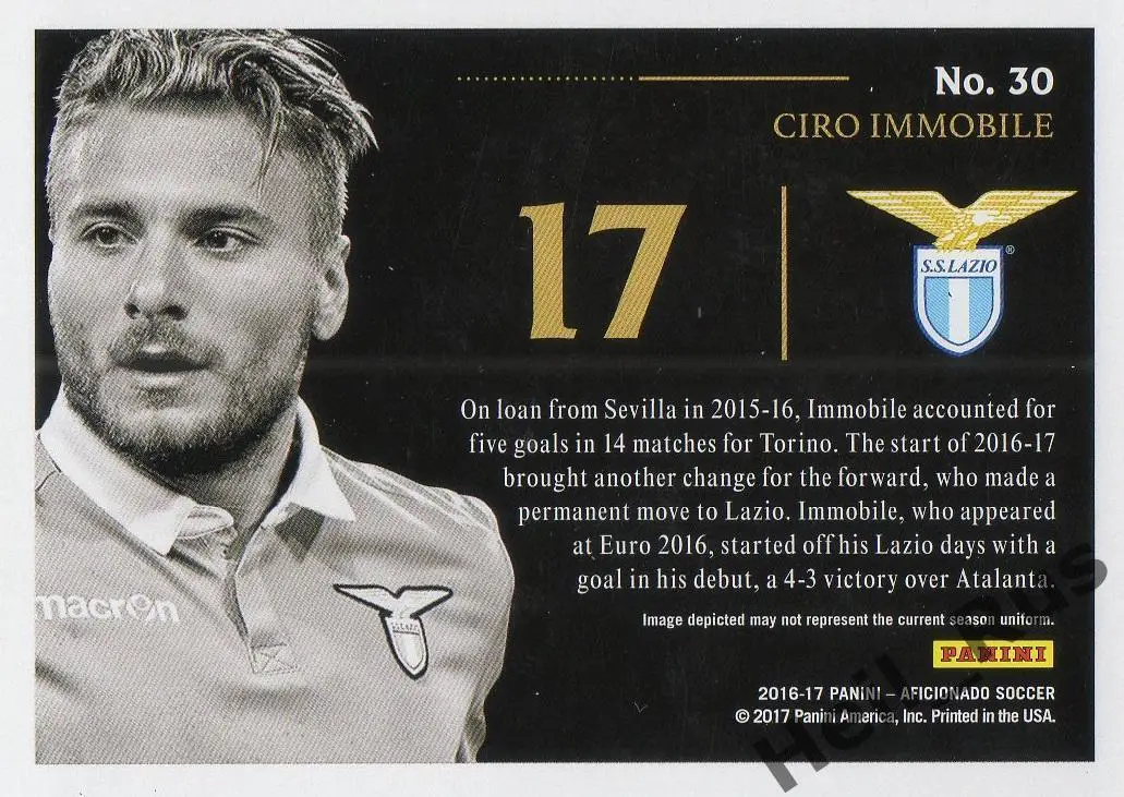 Футбол Карточка Чиро Иммобиле (Лацио, Боруссия Дортмунд, Севилья, Торино) Panini 1