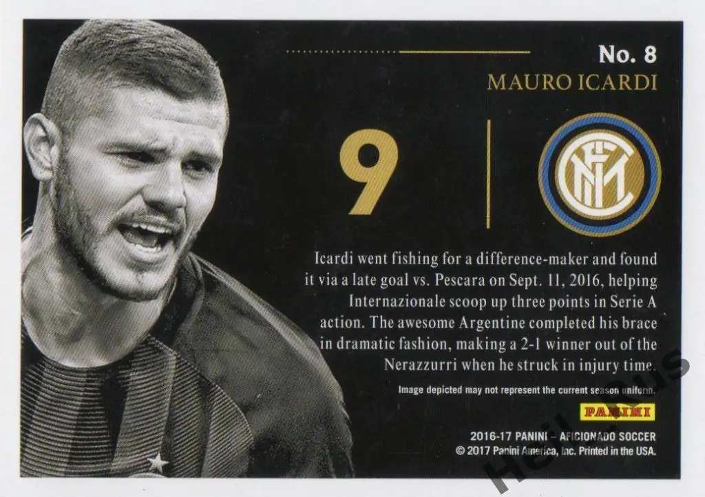 Футбол. Карточка Mauro Icardi/Мауро Икарди (Inter/Интер, ПСЖ) Panini/Панини 2017 1