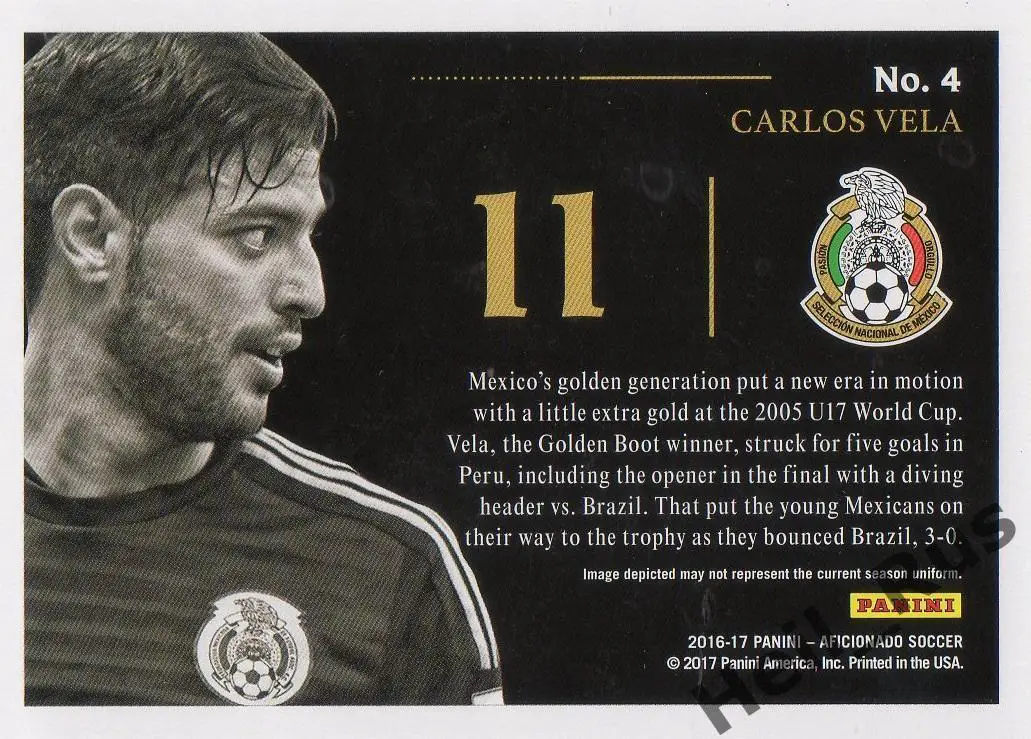 Футбол. Карточка Карлос Вела (Мексика, Арсенал, Реал Сосьедад) Panini 2016-17 1