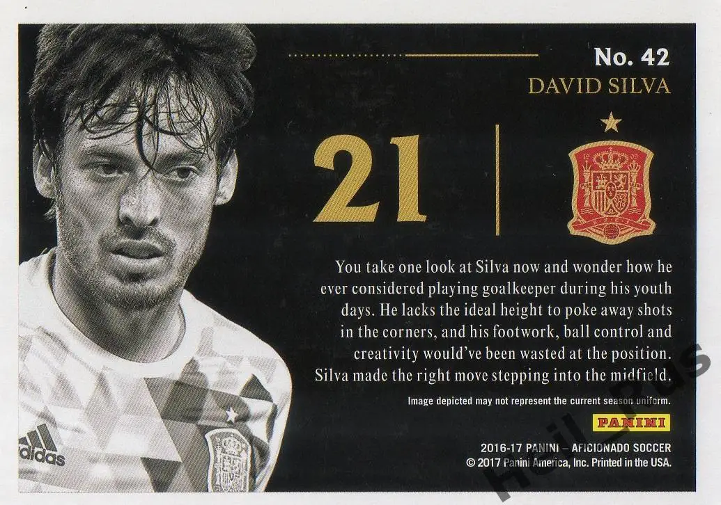 Футбол. Карточка Давид Сильва (Испания, Манчестер Сити, Валенсия, Реал Сосьедад) 1